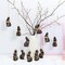 6 Pcs Chocolate Bunny Ornament Glass Brown Easter Bunny Rabbit Hanging Decoration for Easter Trees Party Decoration